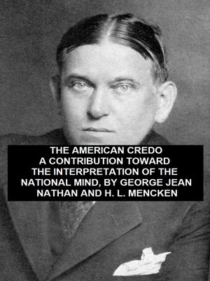 cover image of American Credo, a Contribution Toward the Interpretation of the National Mind